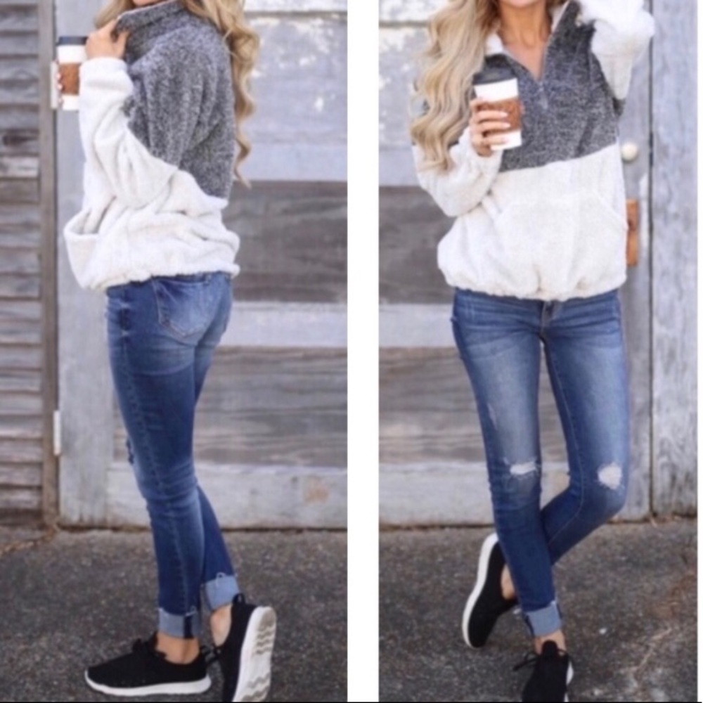 🍂 Charcoal Gray Fuzzy Pullover❣️ - Picture 2 of 2